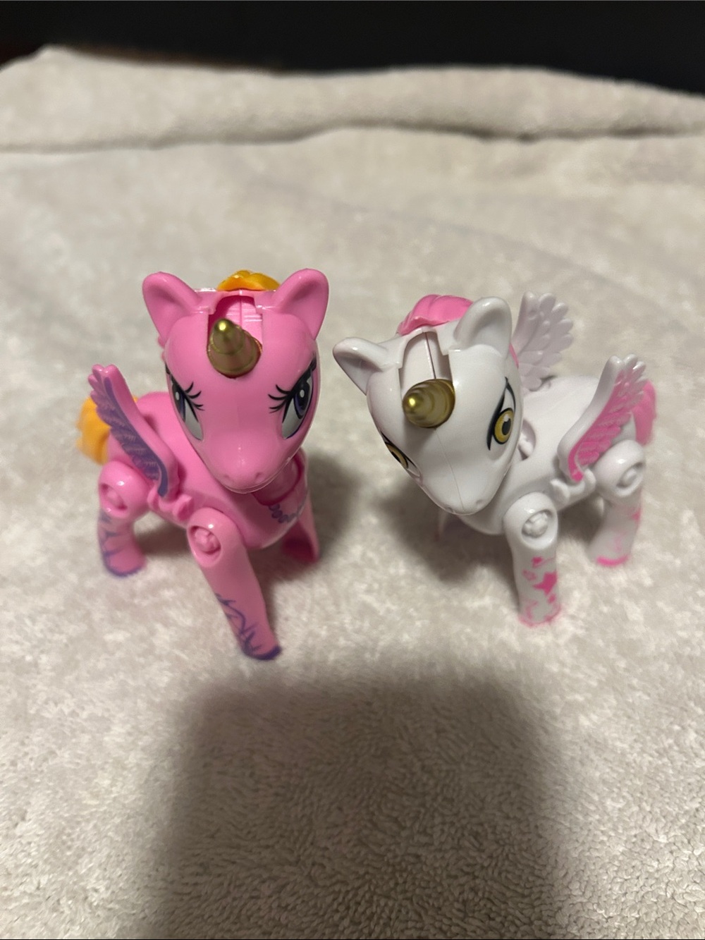 Pink and White Unicorn Pegasus Toy Pair - Pink, White